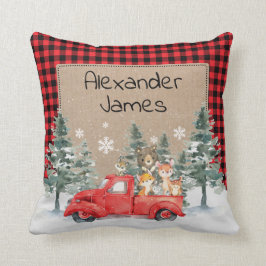 Cojín Decorativo Invierno Rústico Bosque de Woodland Animales Nurse