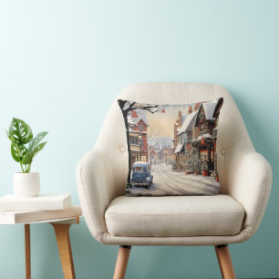Cojín Decorativo Invierno vintage en la ciudad