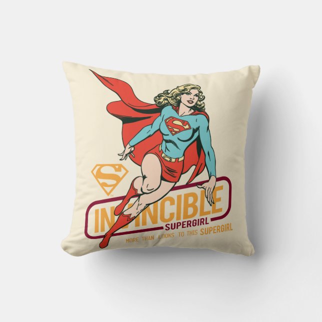 Cojín Decorativo Invincible Supergirl Retro Graphic (Anverso)