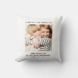 Cojín Decorativo Invitación a la dama de honor de la foto del mejor