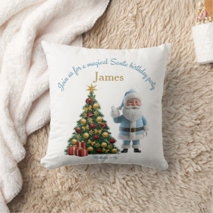 Cojín Decorativo Invitación mágica de cumpleaños de Santa 