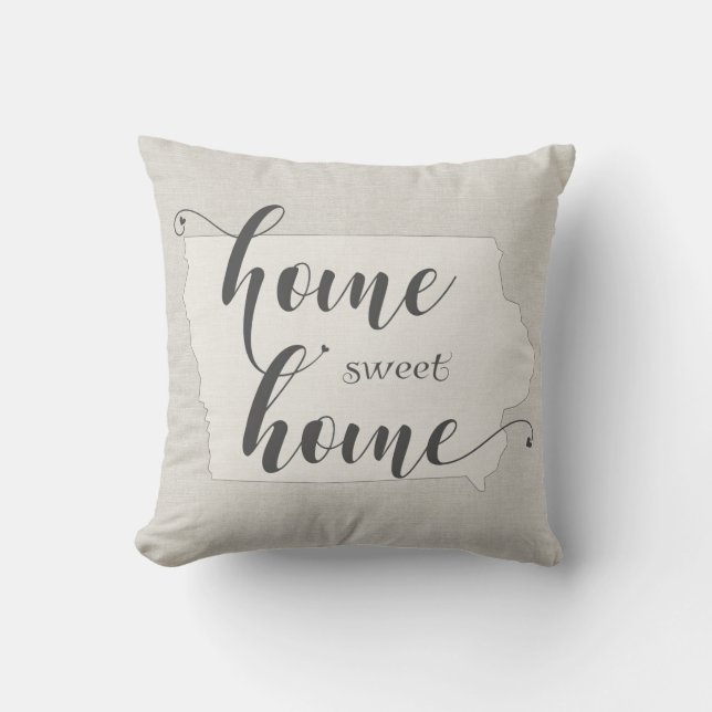 Cojín Decorativo Iowa - Hogar Sweet Home burlap-look (Anverso)
