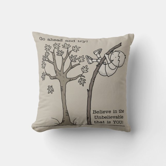 Cojín Decorativo Ir adelante e intentar (Anverso)