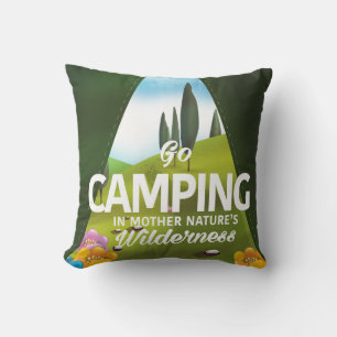 Cojín Decorativo Ir de camping en la naturaleza salvaje de la madre