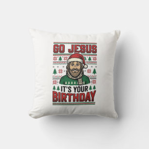 Cojín Decorativo Ir Jesús Navidad Cumpleaños Camiseta Vintage