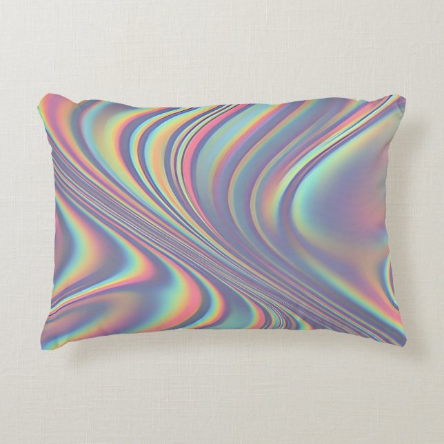 Cojín Decorativo Iridescent Holographic Swirl Texture (Anverso)