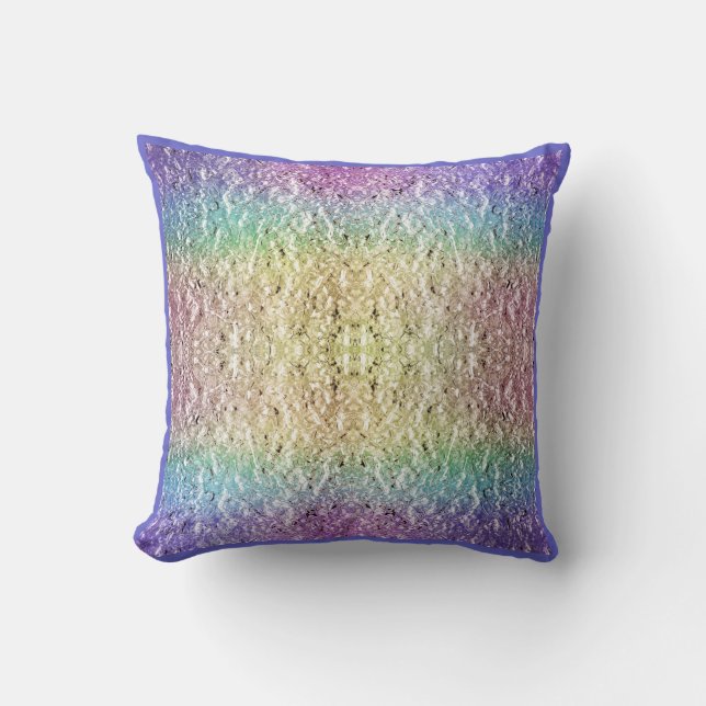 Cojín decorativo iridiscente del arco iris (Anverso)