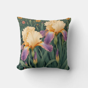 Cojín Decorativo Iris crema y morado