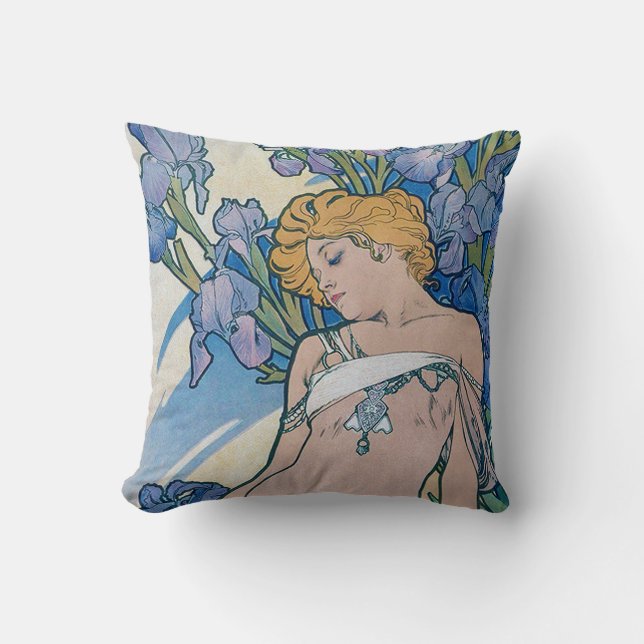 Cojín Decorativo Iris (Cuatro Flores), Alphonse Mucha (Anverso)