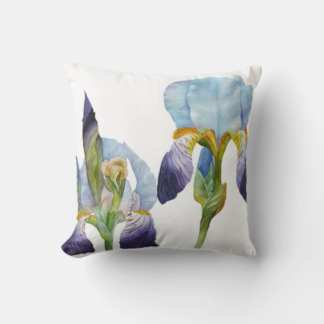 Cojín Decorativo Iris de la acuarela (Anverso)