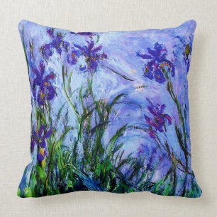 Cojín Decorativo Iris de la Monet-Lila de Claude