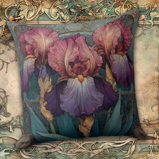 Cojín Decorativo Iris Encantado Art Nouveau (Subido por el creador)