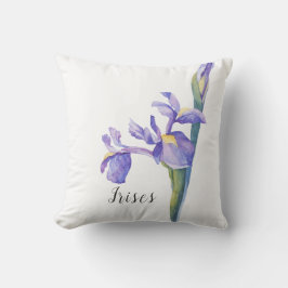 Cojín Decorativo Iris floral acuarela