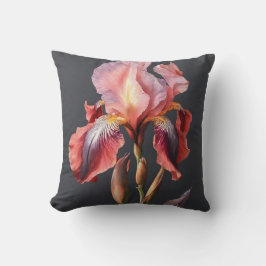 Cojín Decorativo Iris hermoso claro y realista crimson pastel