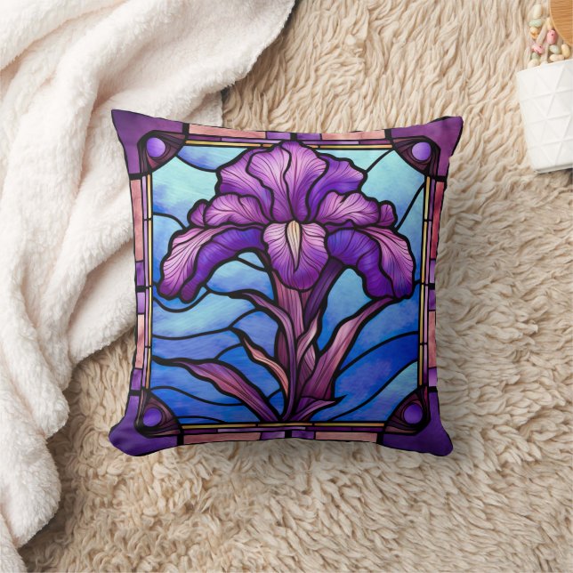 Cojín Decorativo Iris Purple de Vidrio Mantenido (Manta)