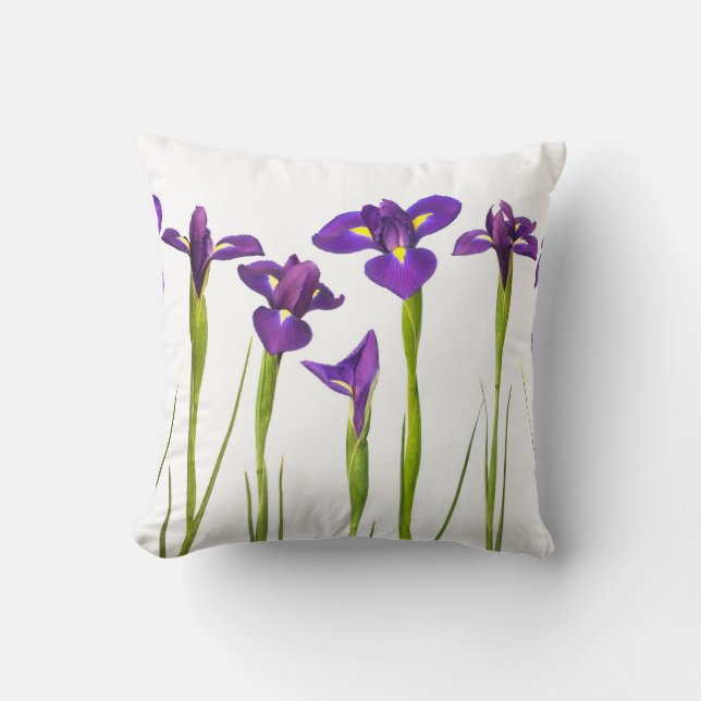 Cojín Decorativo Iris púrpuras - plantilla modificada para (Anverso)