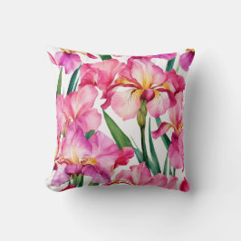 Cojín Decorativo Iris Schwertlilie rosa - Aquarell-Design | 