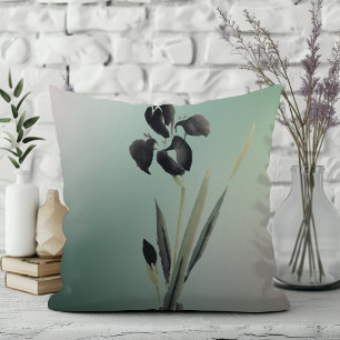 Cojín Decorativo Iris Ukiyo-e japonés elegante y sencillo