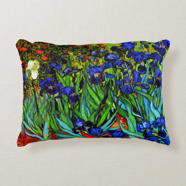 Cojín Decorativo Irises, obra de arte famosa de Van Gogh, (Anverso)