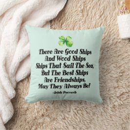 Cojín Decorativo Irish Friendship Ships Proverb Four Leaf Clover 