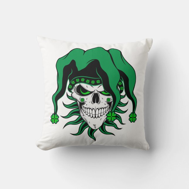 Cojín Decorativo Irish Jester Skull (Anverso)