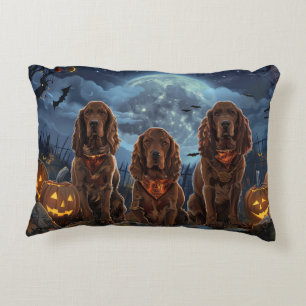 Cojín Decorativo Irish Red Setter Halloween Espeluznante