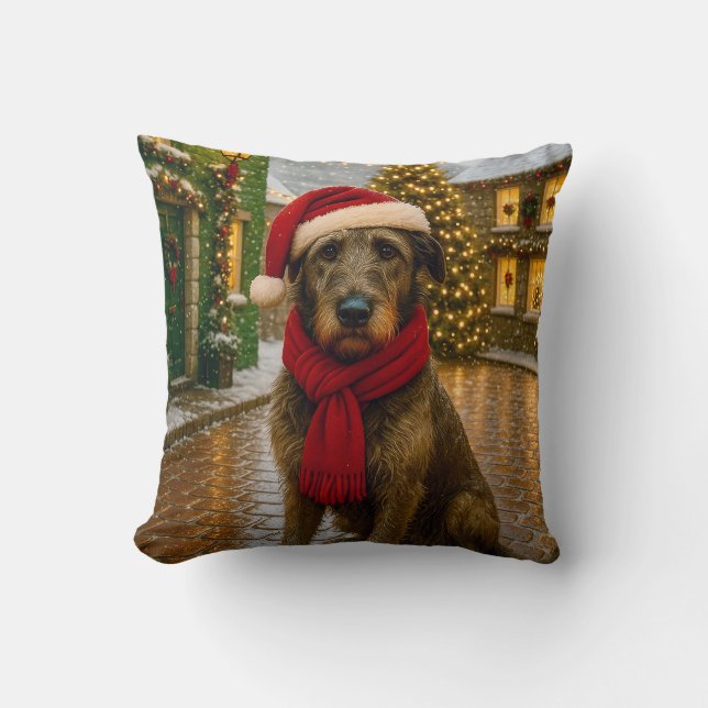 Cojín Decorativo Irish Wolfhound Holiday  (Anverso)