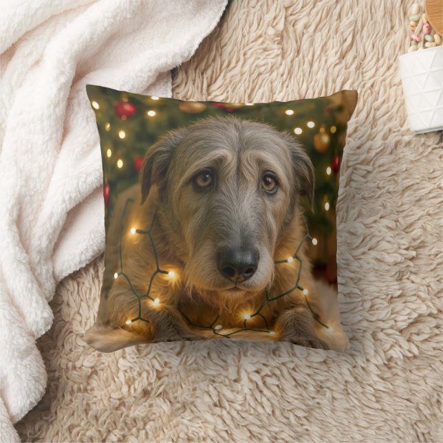 Cojín Decorativo Irish Wolfhound Tangled In Holiday Lights (Manta)