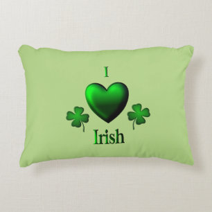 Cojín Decorativo Irlandés del corazón verde