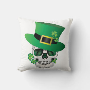 Cojín Decorativo Irlandés Leprechaun Skull