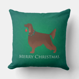 Cojín Decorativo Irlandés Setter Dog Merry Christmas Design