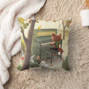 Cojín Decorativo Iron T. Fox: Música de piano solo en el bosque