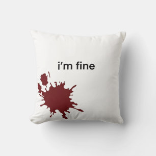 Cojín Decorativo Ironía Humor Oscuro Estoy Bien Minimalista Salpica
