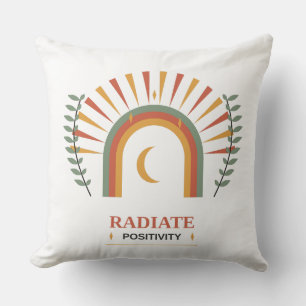 Cojín Decorativo Irradia Positividad Boho Celestial Sol Luna Botáni