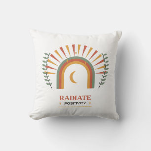 Cojín Decorativo Irradia Positividad Boho Celestial Sol Luna Botáni