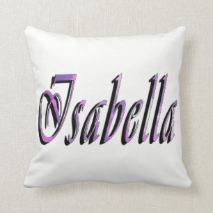 Cojín Decorativo Isabella, Nombre, Logo, Chicas Cushiro Blanco