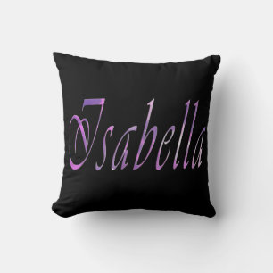 Cojín Decorativo Isabella, Nombre, Logo, Chicas Cushiro Negro Tira