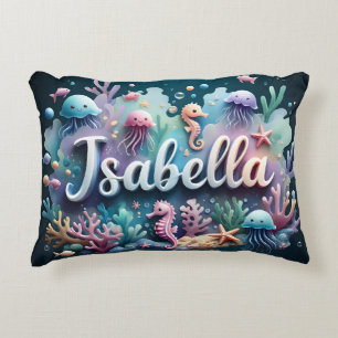 Cojín Decorativo Isabella Nombre Vida marina decorativa temática oc