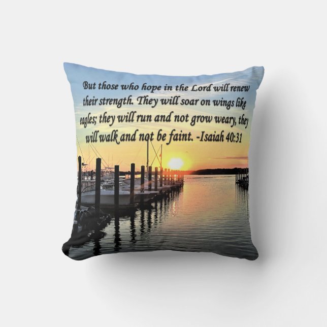 COJÍN DECORATIVO ISAIAH 40:31 SCRIPTURE VERSE (Anverso)