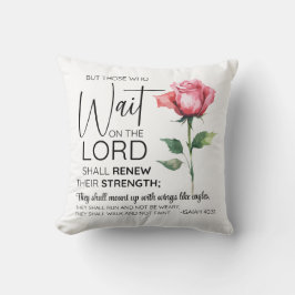 Cojín Decorativo Isaías 40:31 Los que esperan en la flor del Señor