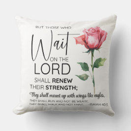 Cojín Decorativo Isaías 40:31 Los que esperan en la flor del Señor