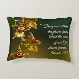 Cojín Decorativo Isaías 40:8 Inspirador