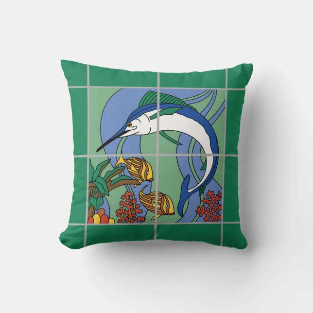 Cojín Decorativo Isla Catalina Marlin Diseño Pillow (Anverso)