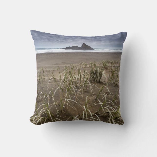 Cojín Decorativo Isla de la playa el | Panatahi de Karekare, costa (Anverso)