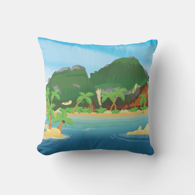 Cojín Decorativo Isla del Tesoro Tropical (Anverso)