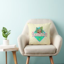 Cojín Decorativo Isla Dominica Caribe Retro Vintage