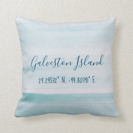 Cojín Decorativo Isla Galveston Latitude y longitud