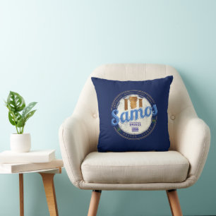 Cojín Decorativo Isla Samos en Grecia vacaciones retro vintage