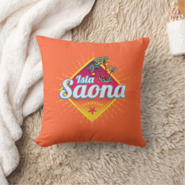 Cojín Decorativo Isla Saona Caribe República Dominicana Retro