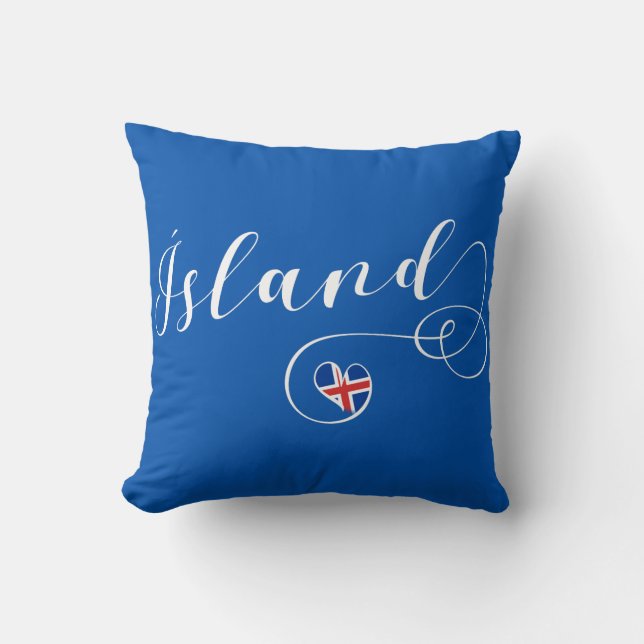 Cojín Decorativo Ísland Islandia Heart (Anverso)